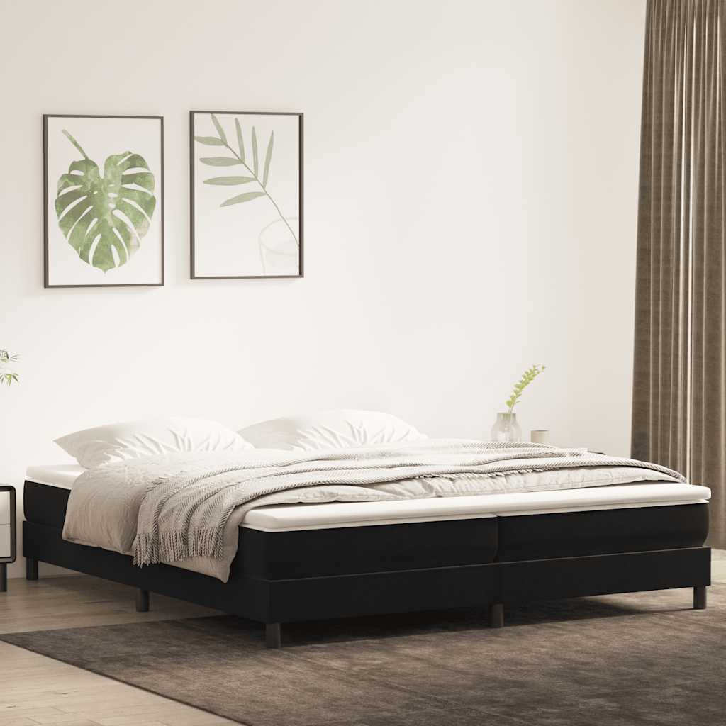 Resårsäng utan madrass svart 200x220 cm sammet