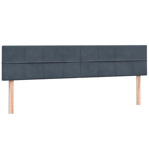 Resårsäng med resårmadrasser mörkgrå 180x210 cm sammet