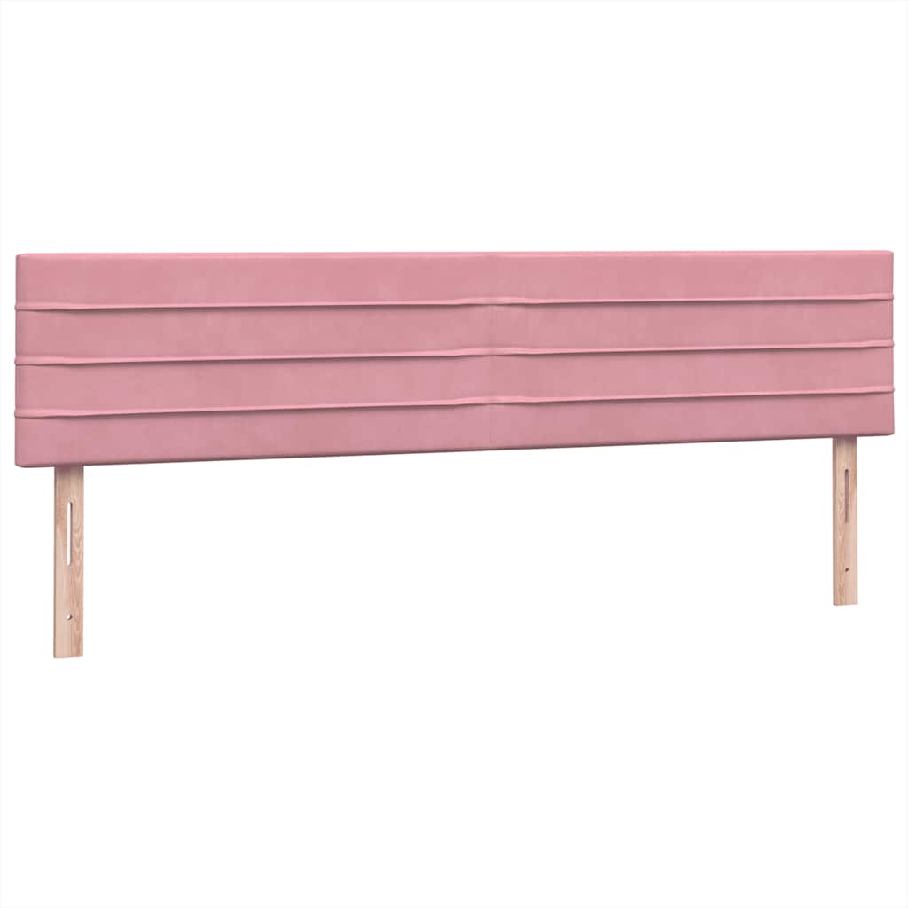 Resårsäng med madrasser rosa 180x210 cm sammet