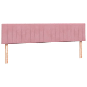 Resårsäng med madrasser rosa 180x210 cm sammet