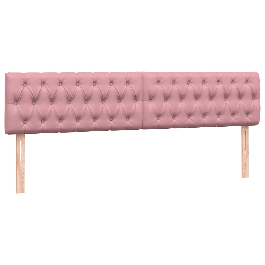 Resårsäng med madrasser rosa 180x210 cm sammet