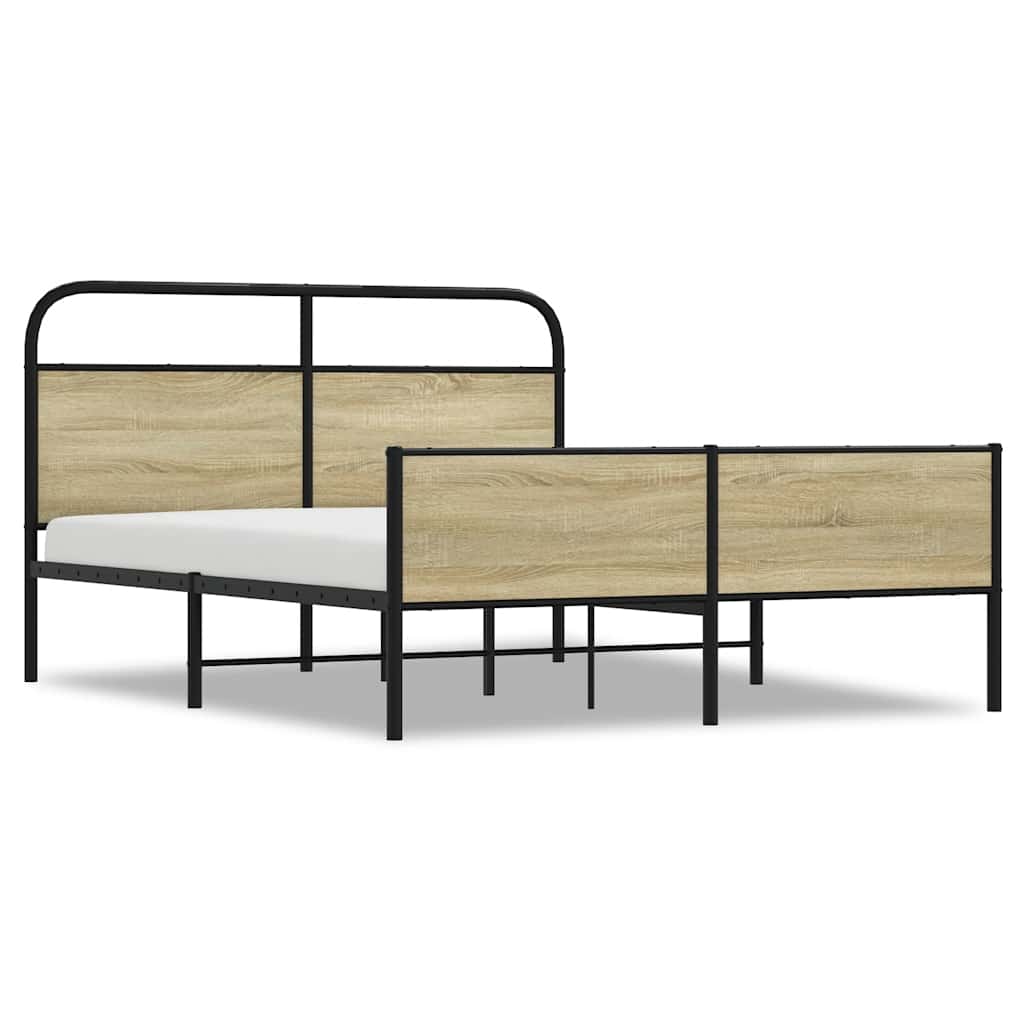 Sängram utan madrass metall sonoma-ek 150x200 cm