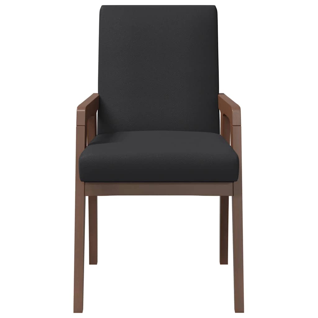 Matstolar med dynor 2 st, brunt massivt trä gummi