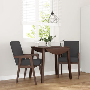 Matstolar med dynor 2 st, brunt massivt trä gummi