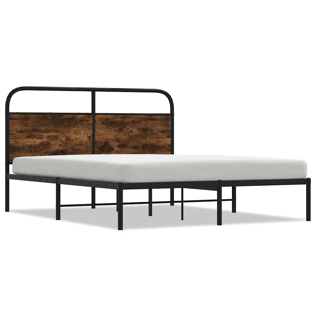 Sängram utan madrass rökfärgad ek 120x200 cm konstruerad trä