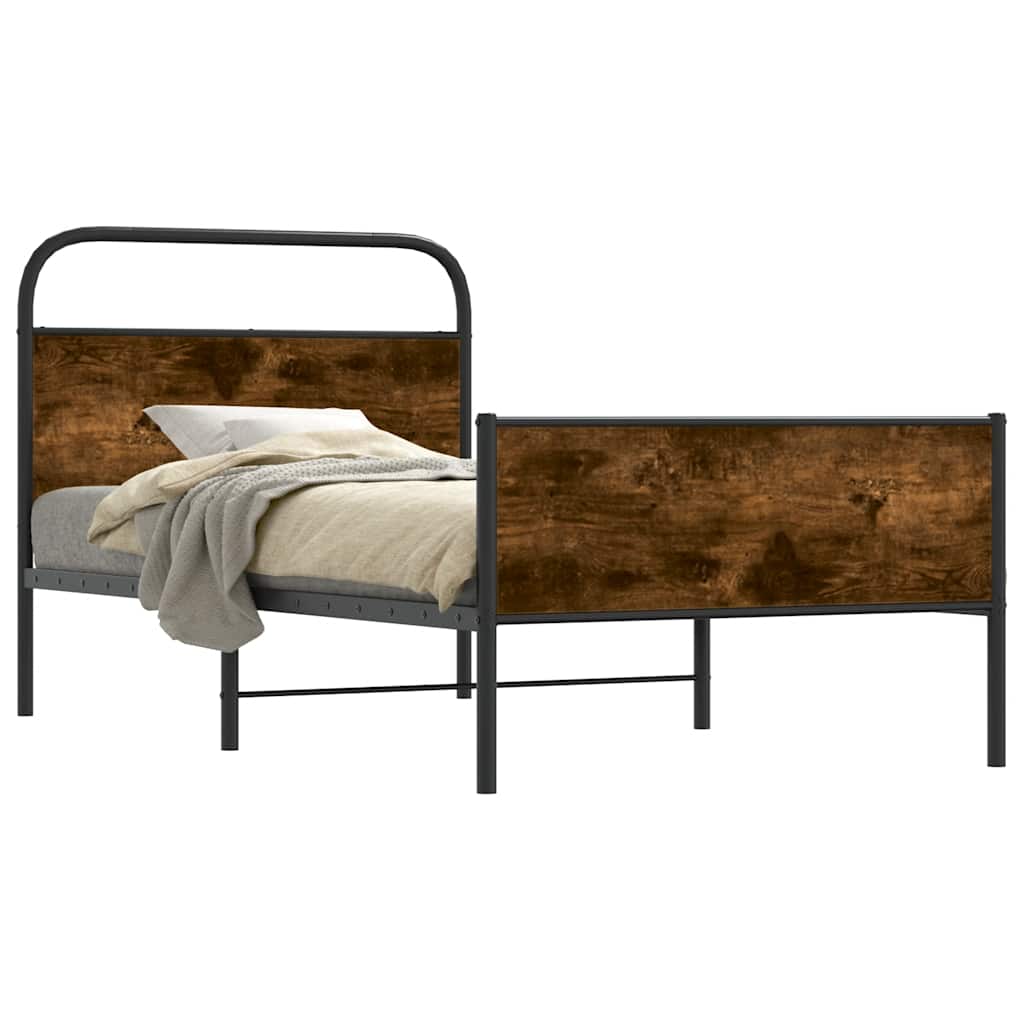 Sängram utan madrass sonoma-ek 100x190 cm konstruerad trä