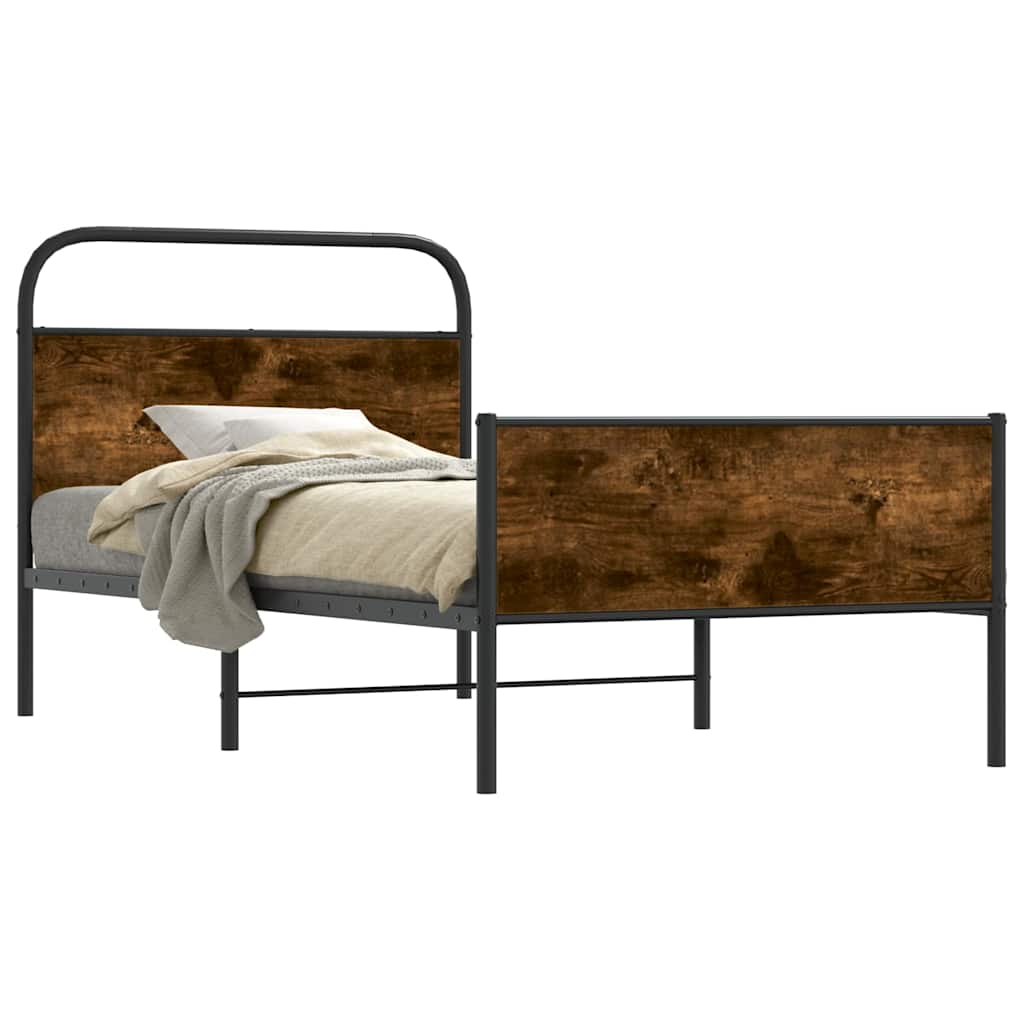 Sängram utan madrass sonoma-ek 100x200 cm konstruerad trä
