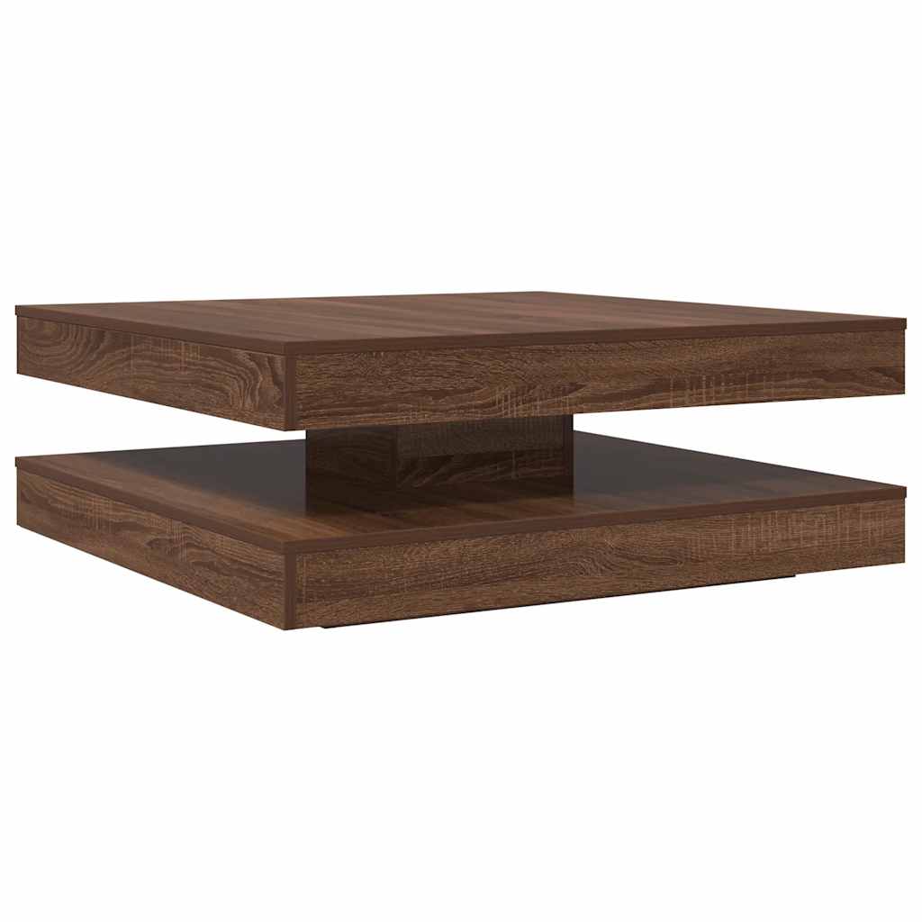 Soffbord 360 grader vridbart brun ek 90x90x34,5 cm