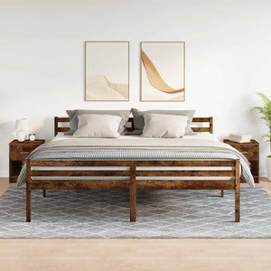 Sängbord 2 st med låda rökfärgad ek 40x34x50 cm