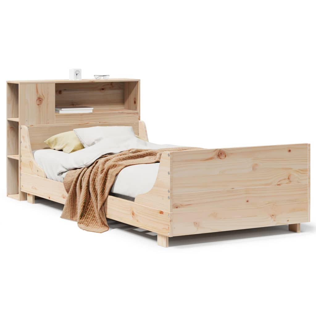 Sängram utan madrass 75x190 cm massiv furu