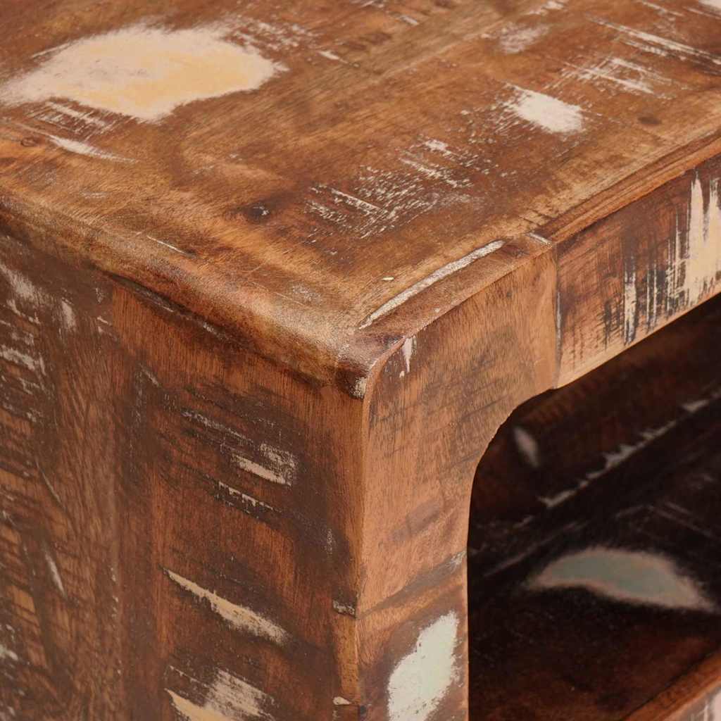 Sidobord med hylla Brun 40 x 32 x 46 cm Solid återvunnen trä