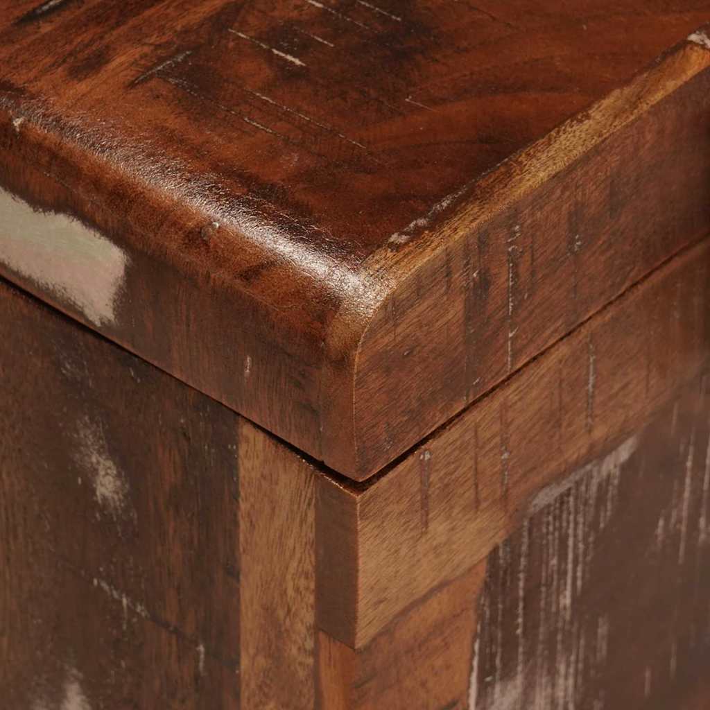 Förvaringslåda med lås 70 x 35 x 40 cm massivt återvunnet trä