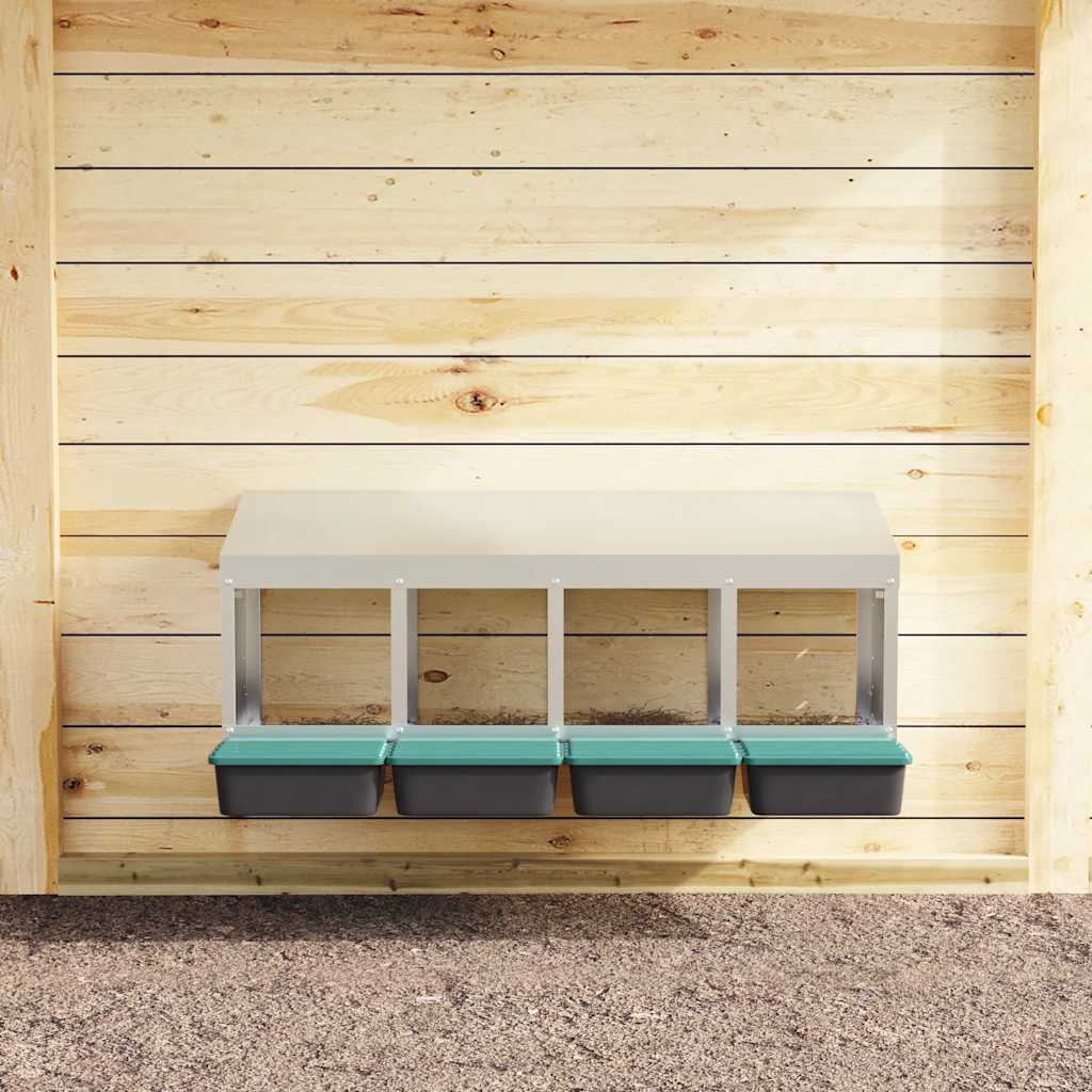 Hönsholk 4 fack Väggmonterad galvaniserad stål