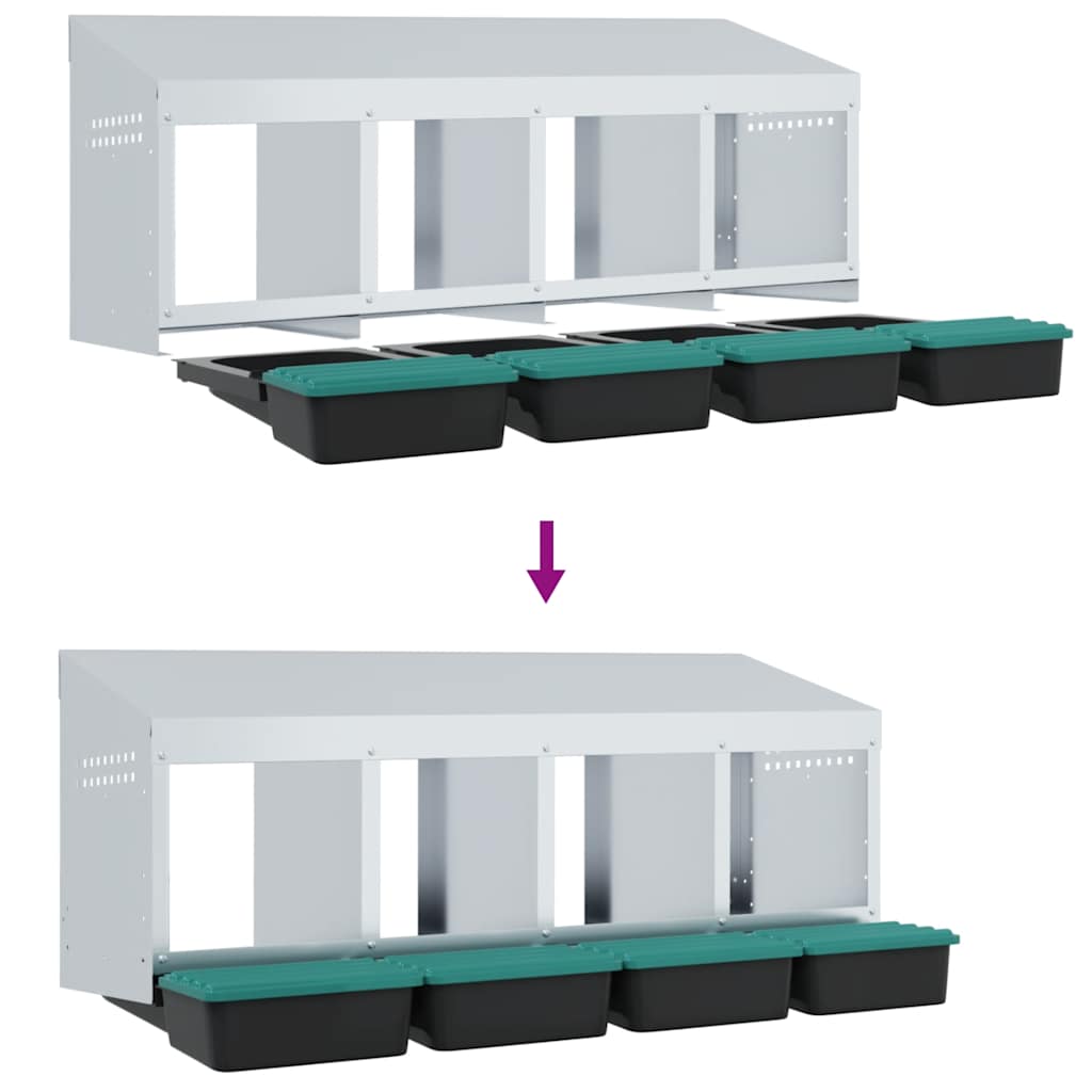 Hönsholk 4 fack Väggmonterad galvaniserad stål