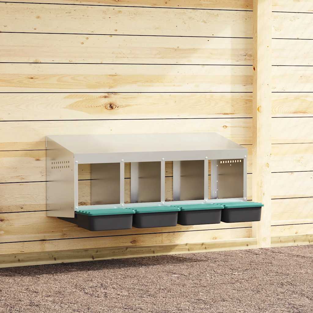 Hönsholk 4 fack Väggmonterad galvaniserad stål