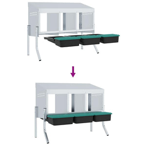 Hönsholk 3 fack med ben galvaniserat stål