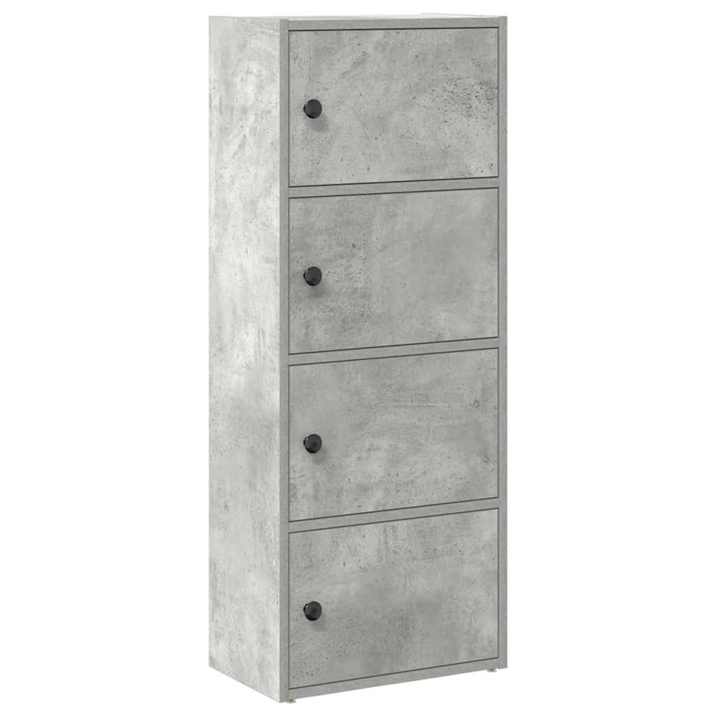 Bokhylla betonggrå 40x24x102 cm konstruerat trä