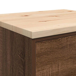 Förvaringsskåp för garage brun ek 60x51x85 cm massivt trä furu