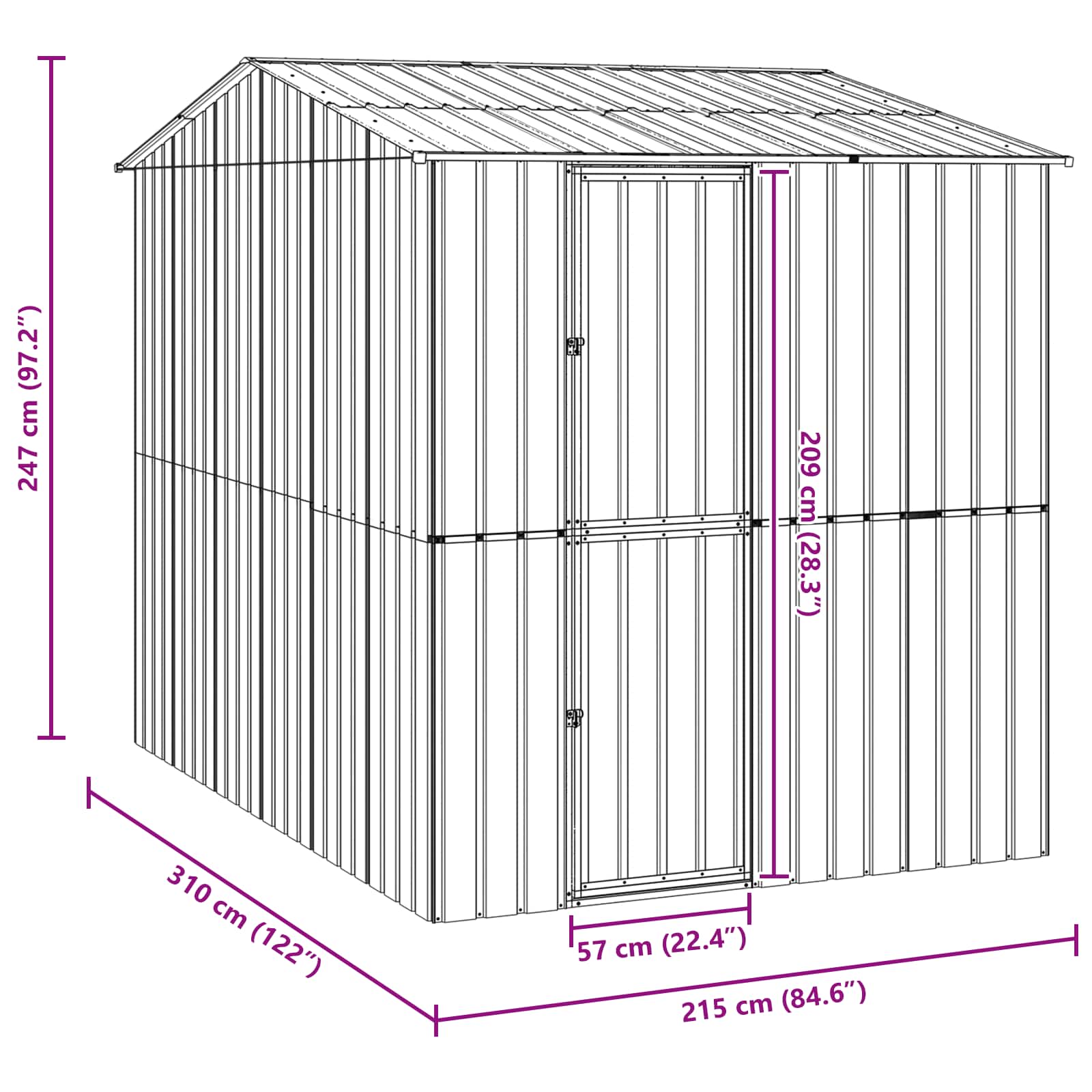 Fågelbur Antracit 215 x 310 x 247 cm Galvaniserat Stål