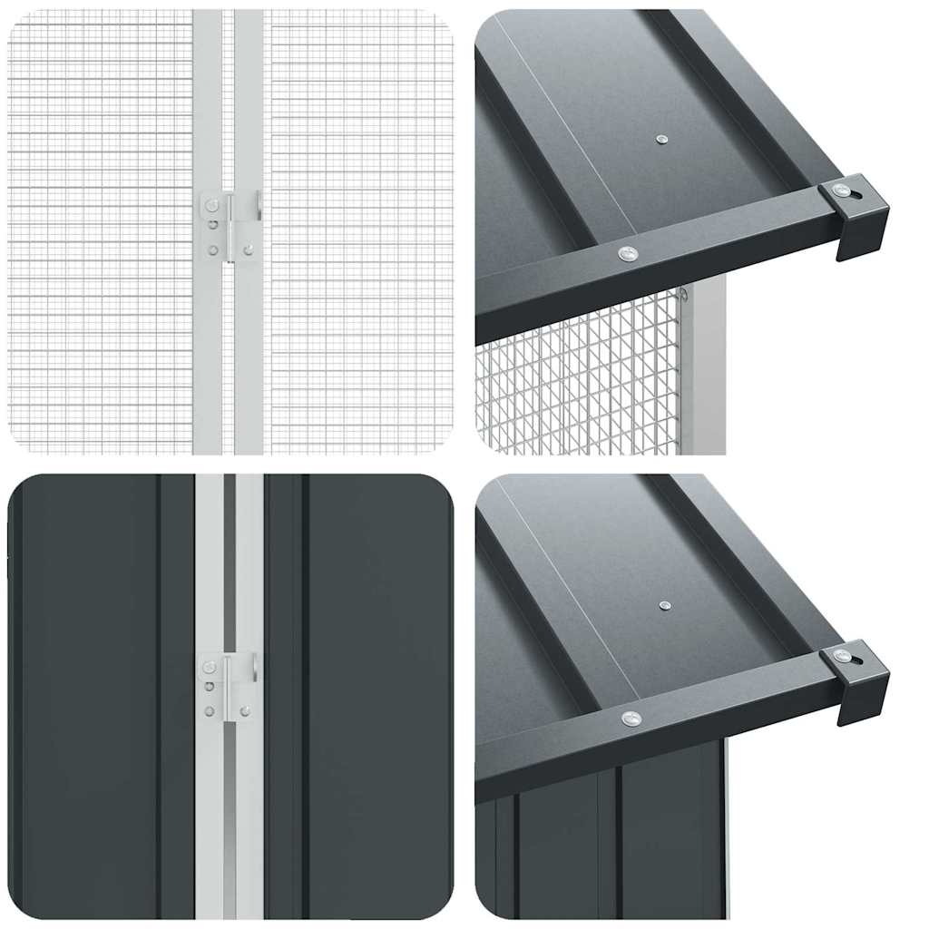 Fågelbur Antracit 635 x 304 x 247 cm Galvaniserat Stål