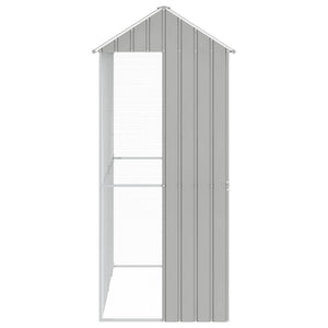 Fågelbur med lagring Grå 215 x 110 x 247 cm Galvaniserat Stål