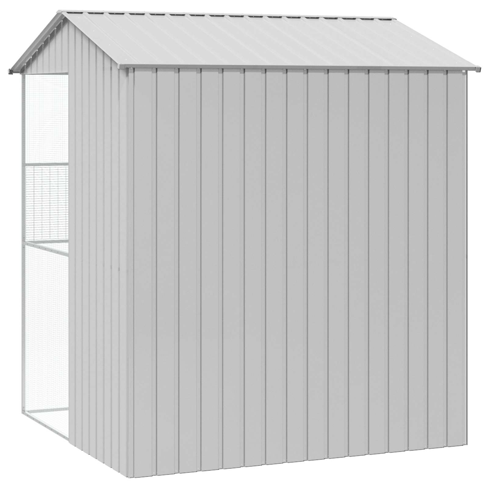 Fågelbur med lagring Grå 215 x 210 x 247 cm Galvaniserat Stål