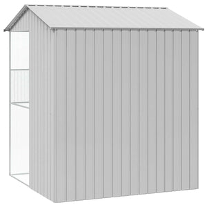 Fågelbur med lagring Grå 215 x 210 x 247 cm Galvaniserat Stål