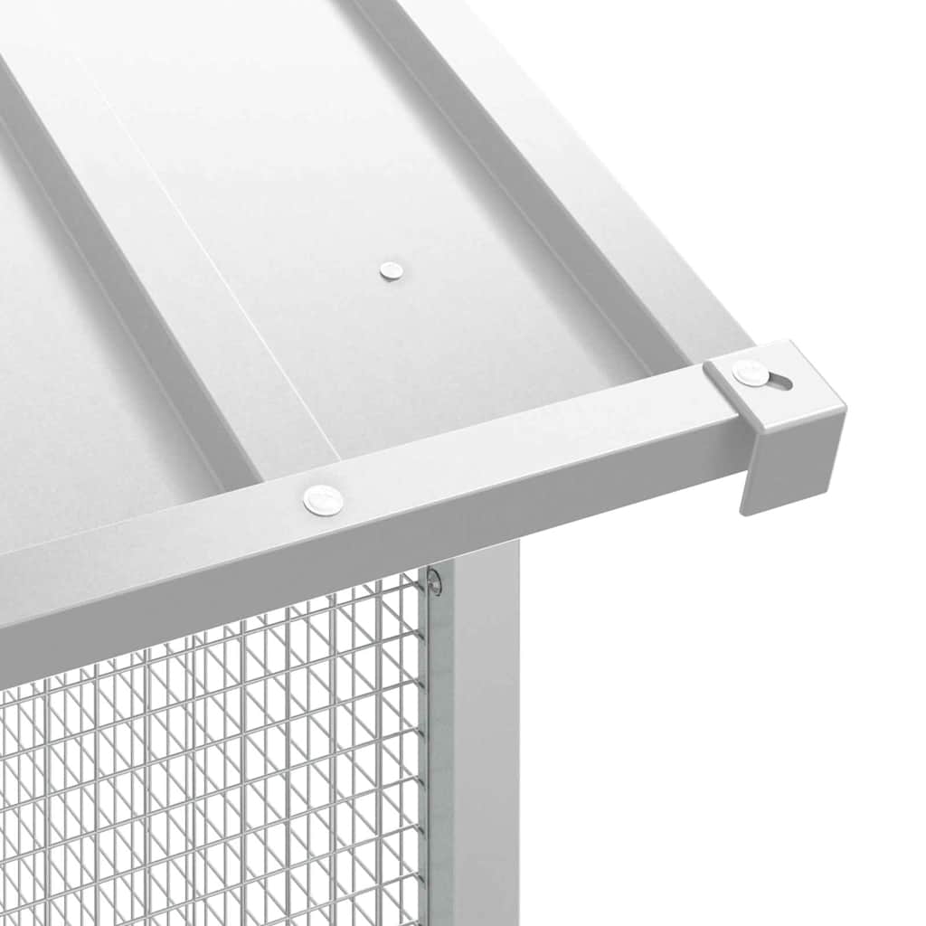 Fågelbur med lagring Grå 215 x 310 x 247 cm Galvaniserat Stål