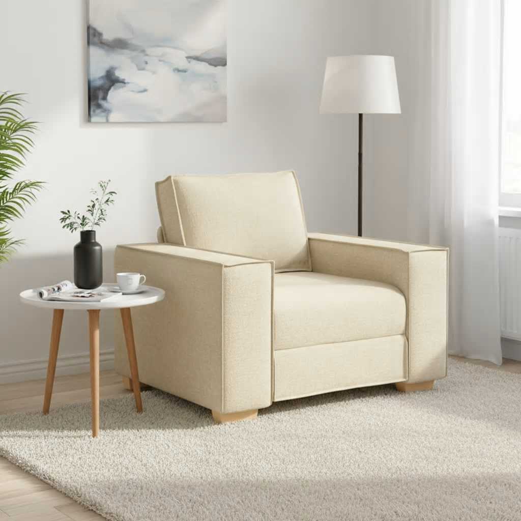 Soffa krämfärgad 100x78x84 cm tyg