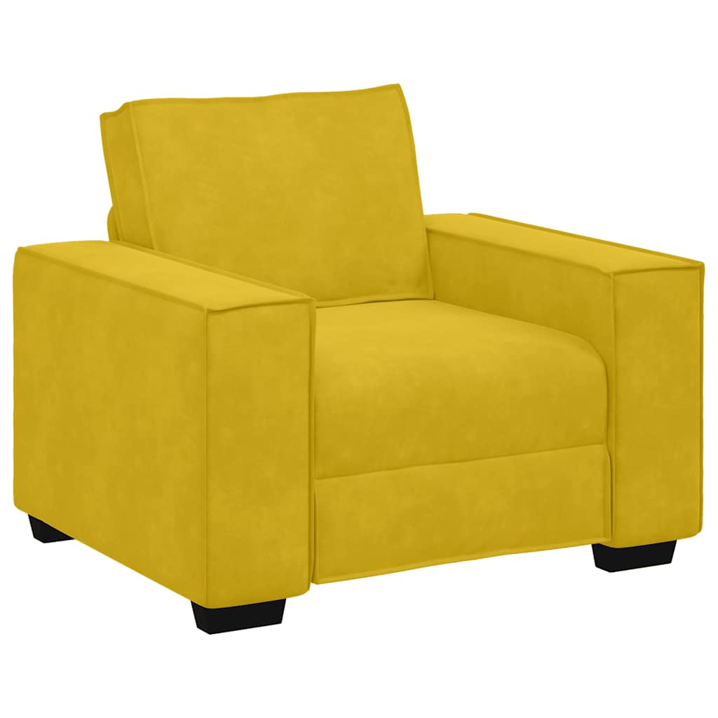 Soffstol gul 100x78x84 cm sammet