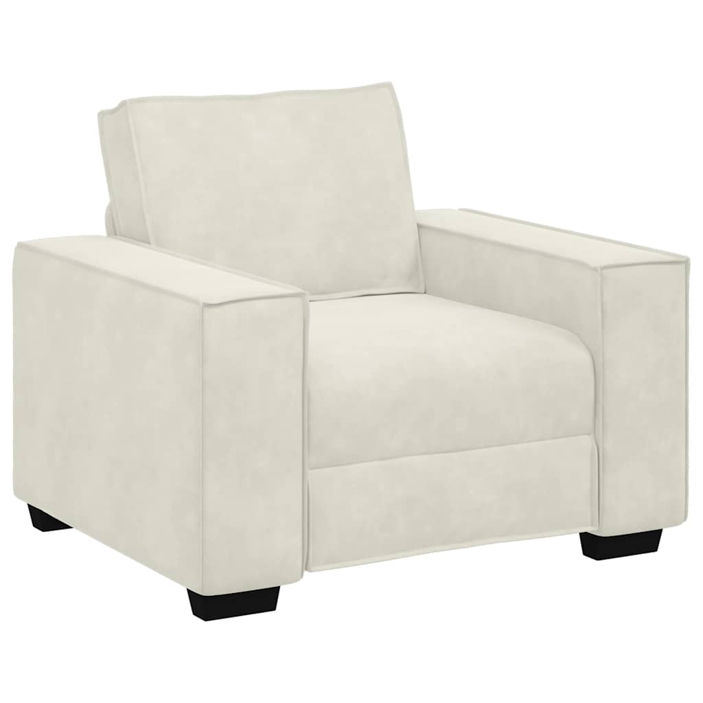 Soffstol gräddvit 100x78x84 cm sammet