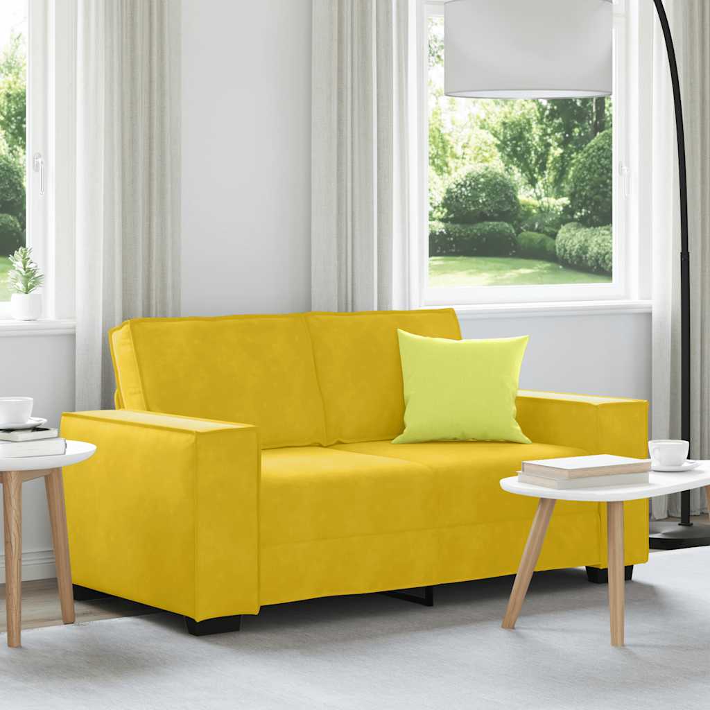 2-sitssoffa gul 160x78x84 cm sammet