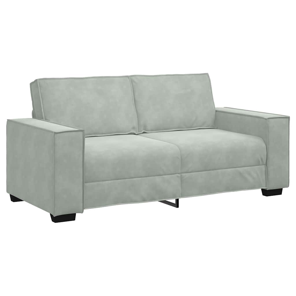 2-sitssoffa ljusgrå 180x78x84 cm sammet