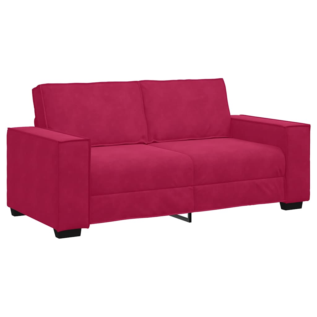 2-sitssoffa vinröd 180x78x84 cm sammet