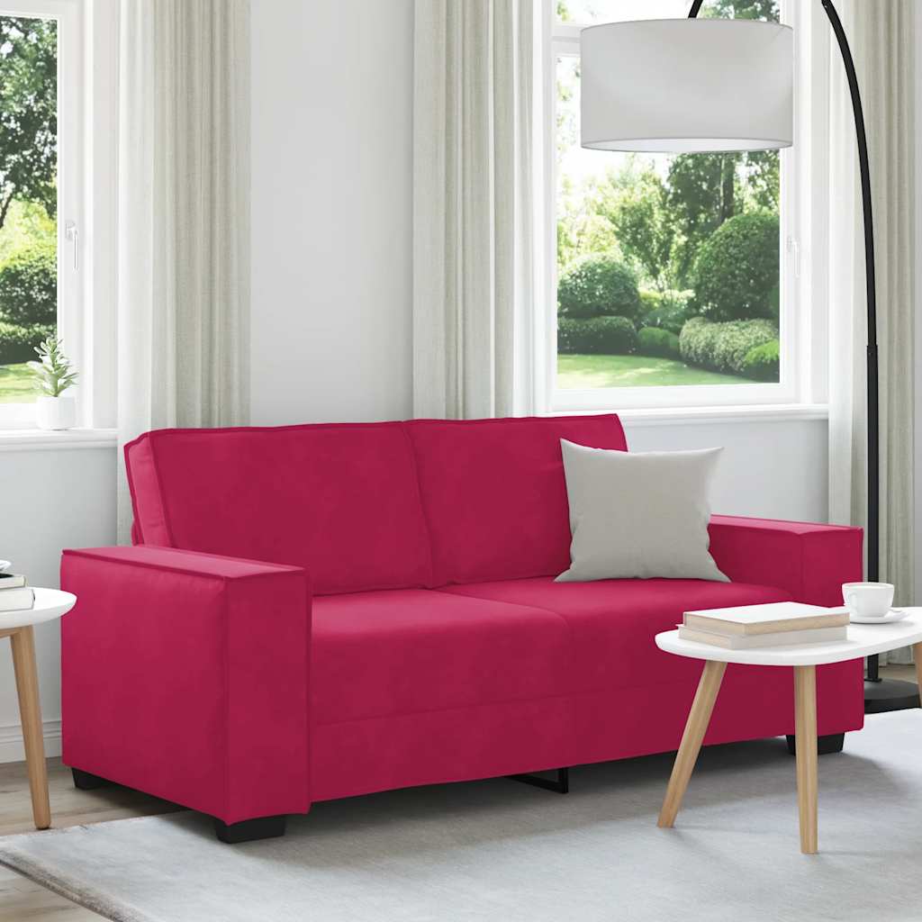 2-sitssoffa vinröd 180x78x84 cm sammet