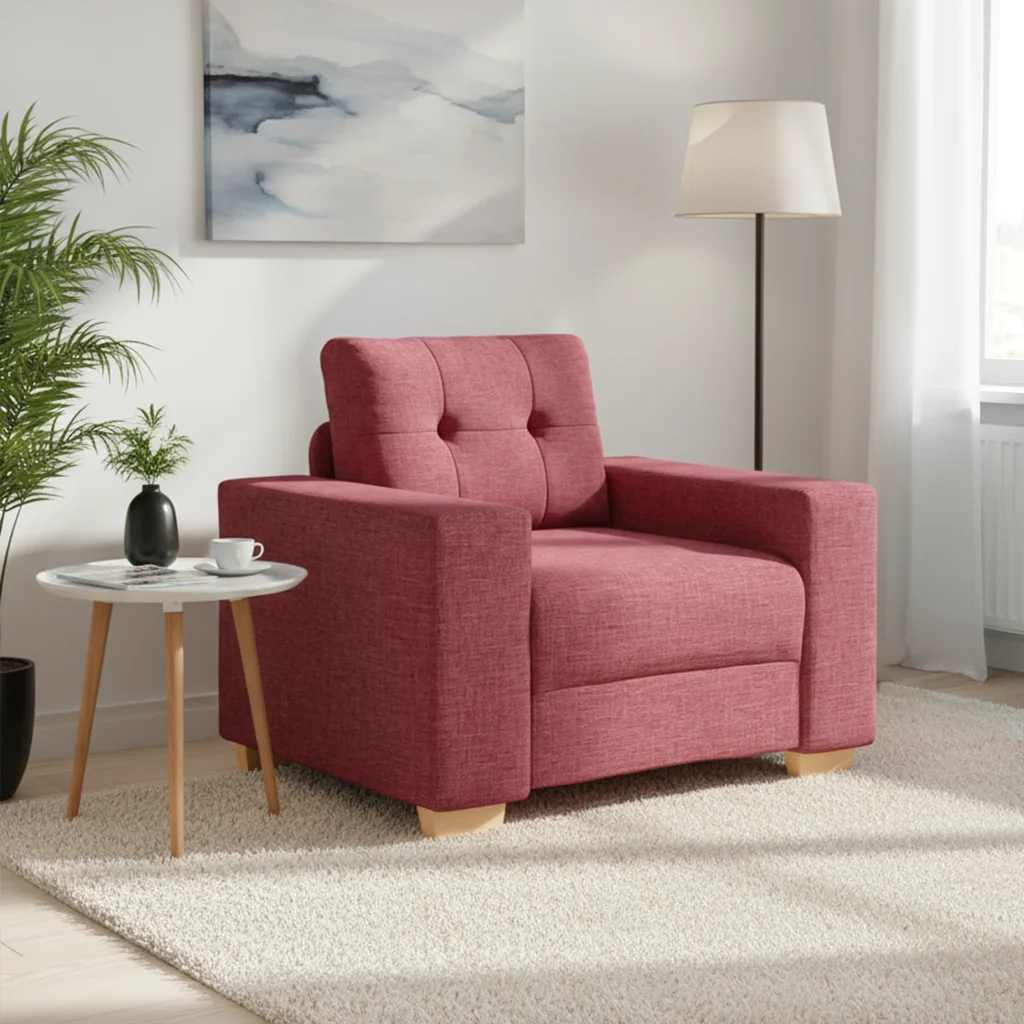 Soffa vinröd 100x78x80 cm tyg