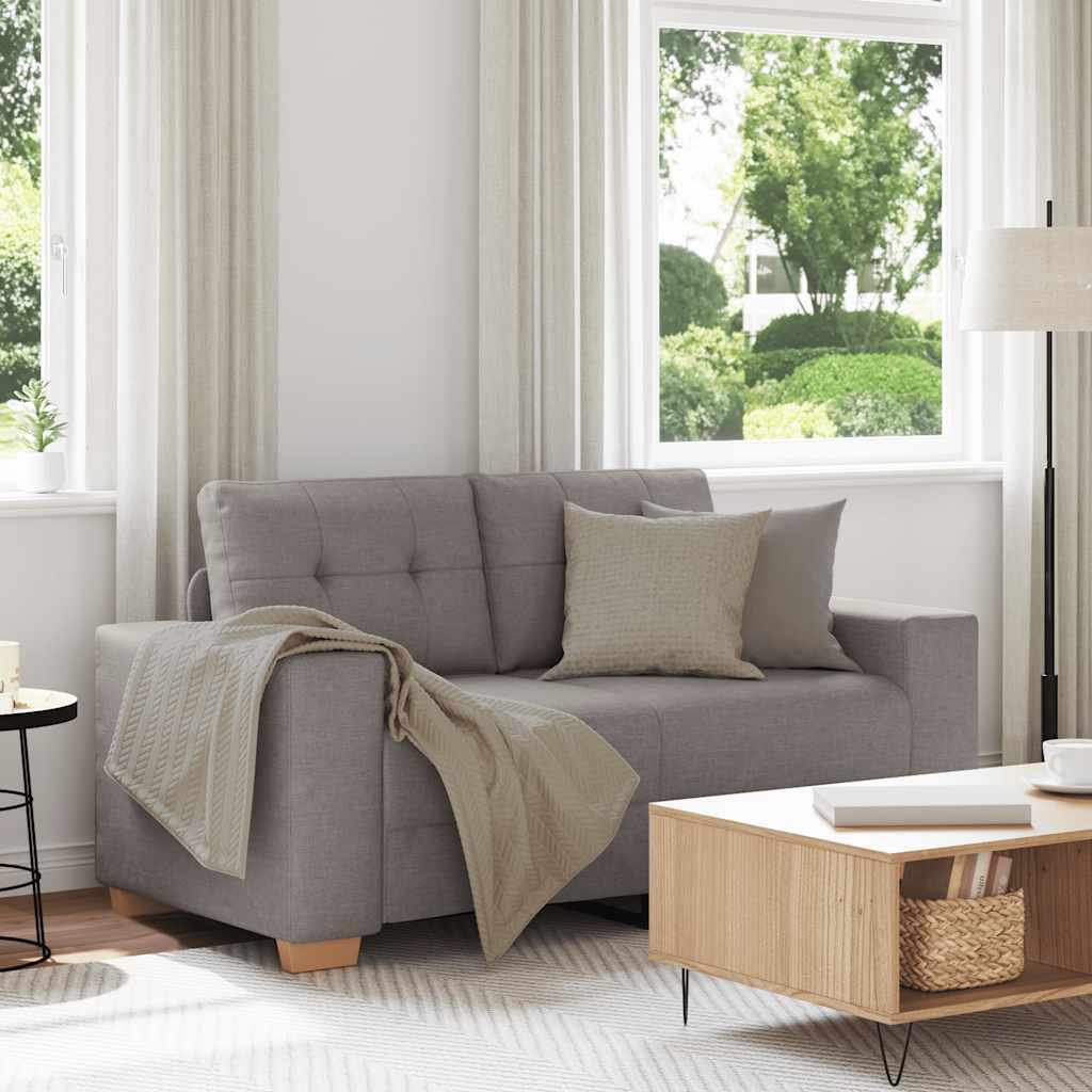 Loveseat-soffa taupe 160x77x82 cm tyg