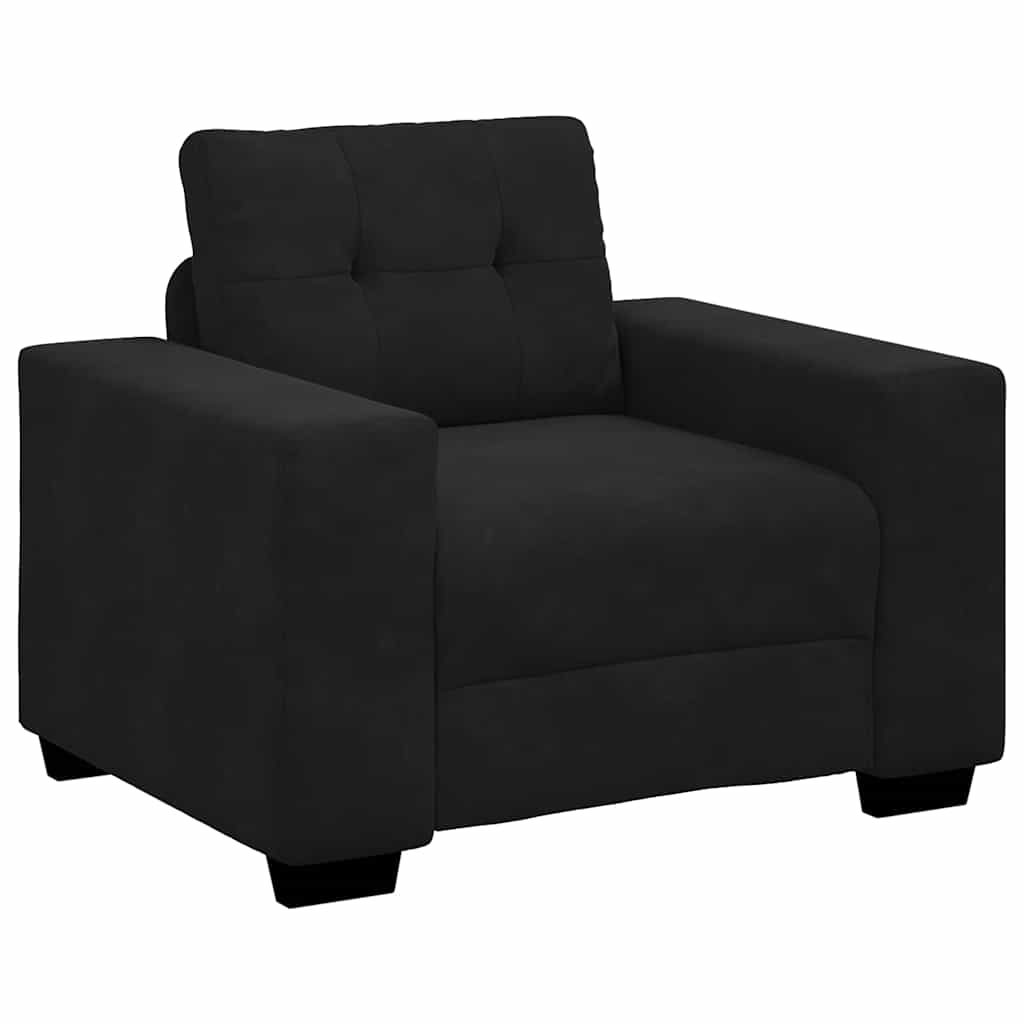Soffstol svart 100x78x80 cm sammet