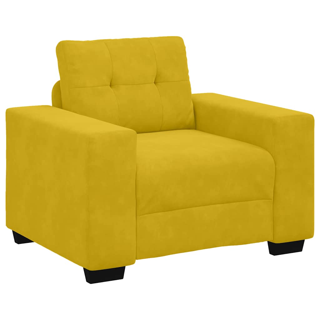 Soffstol gul 100x78x80 cm sammet
