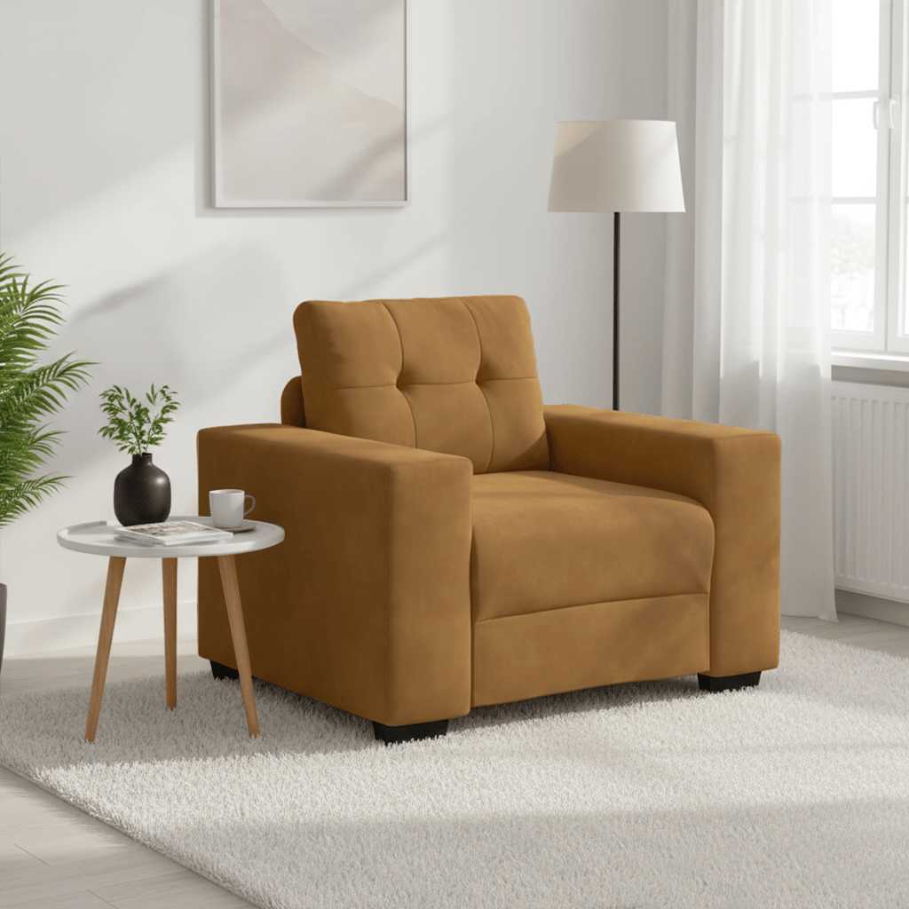Soffstol brun 100x78x80 cm sammet