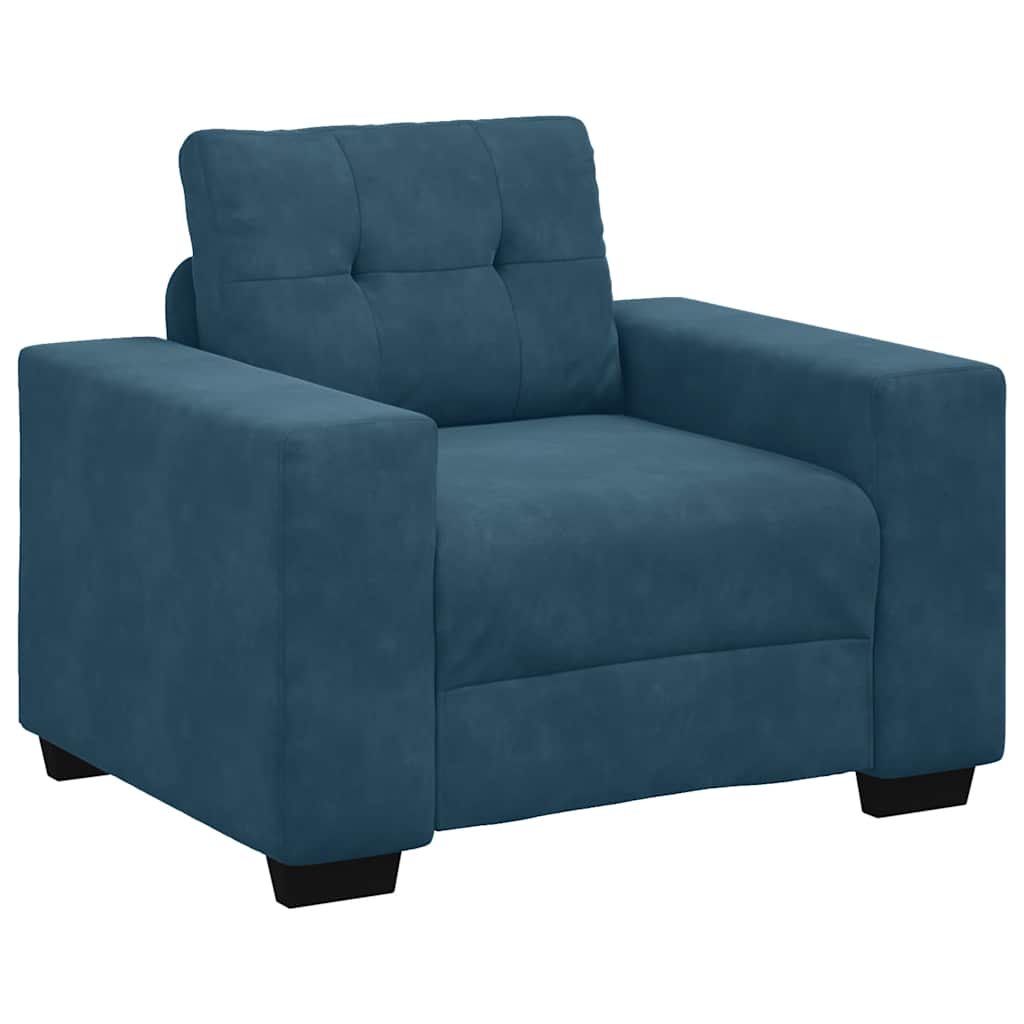 Soffstol blå 100x78x80 cm sammet