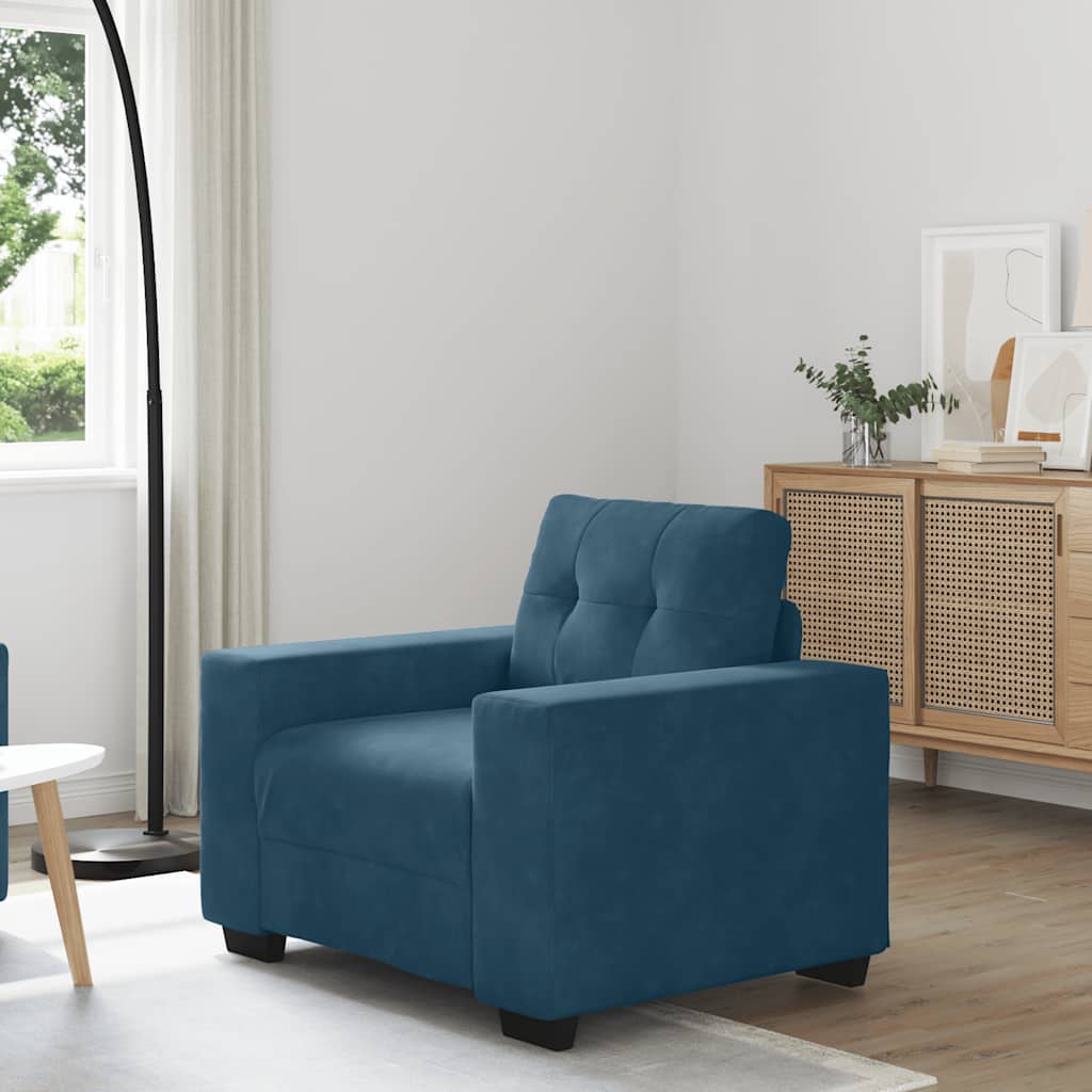 Soffstol blå 100x78x80 cm sammet