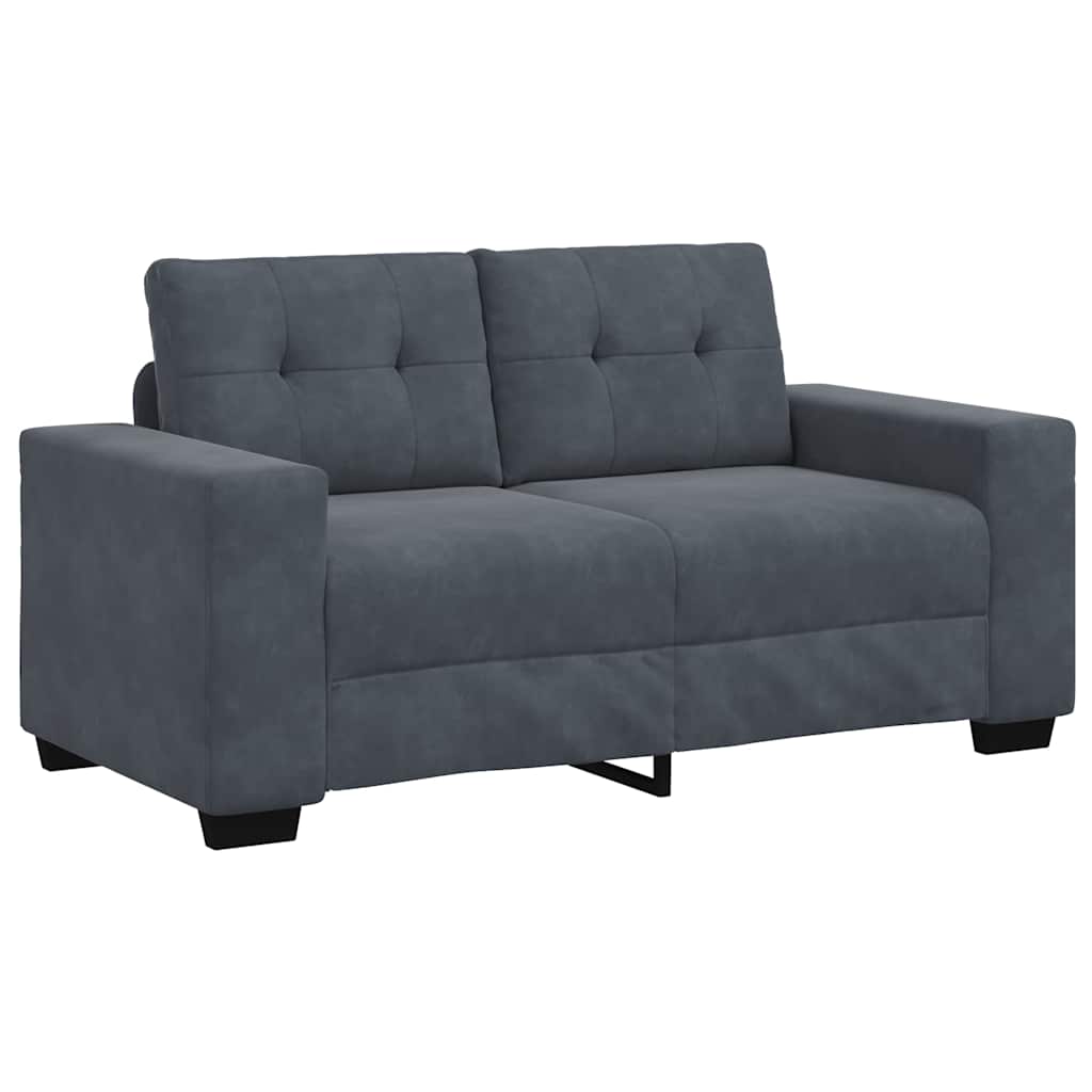 Loveseat soffa mörkgrå 160x77x82 cm sammet