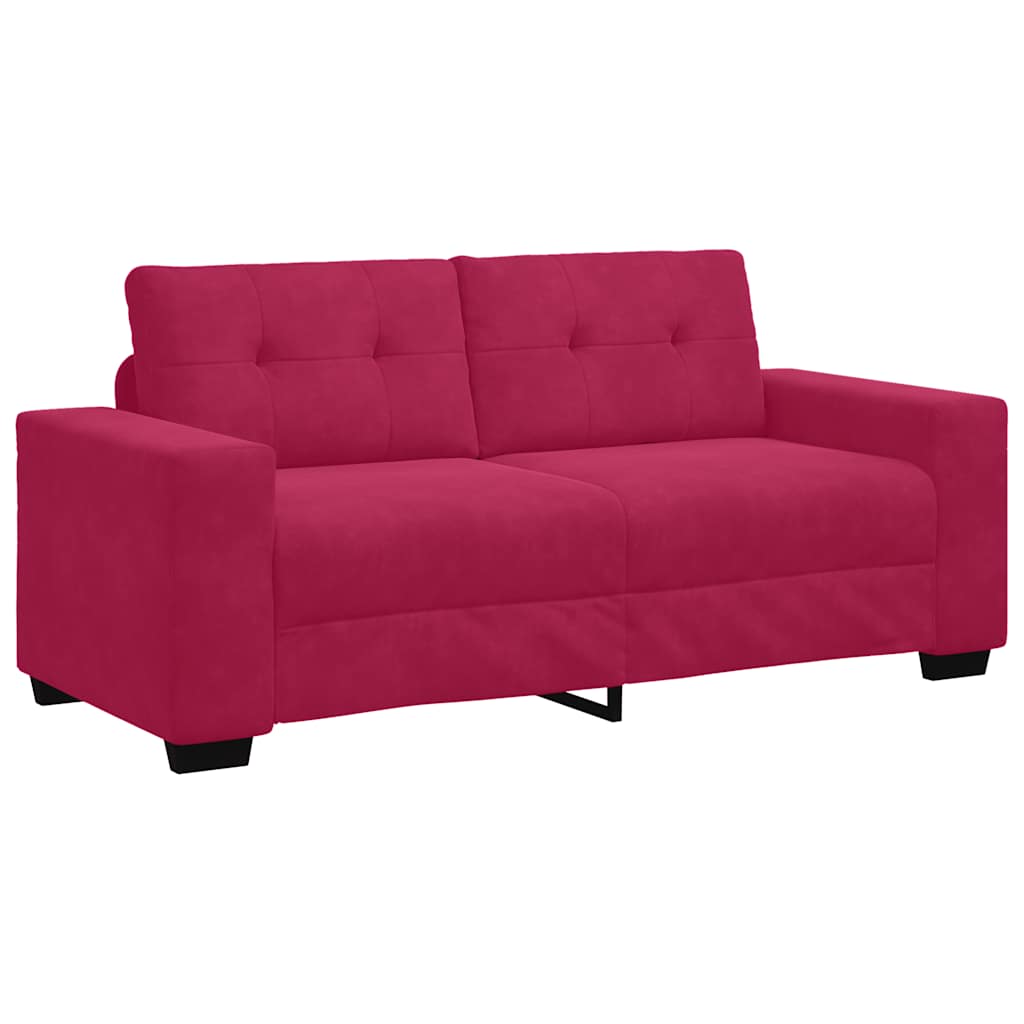 Tvåsitssoffa vinröd 180x77x82 cm sammet