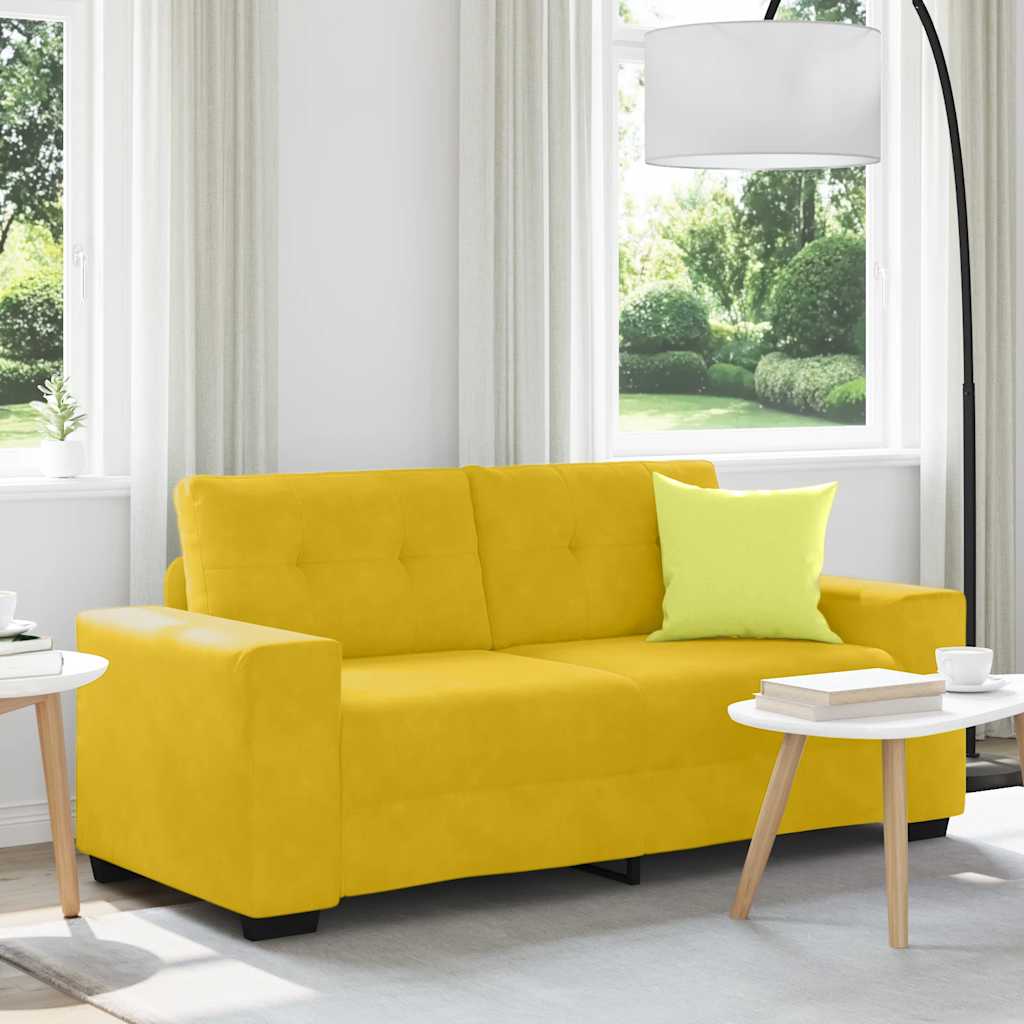 Tvåsitssoffa gul 180x77x82 cm sammet