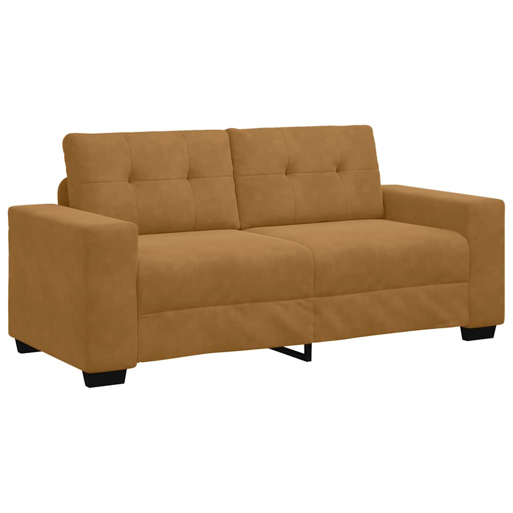 Tvåsitssoffa brun 180x77x82 cm sammet