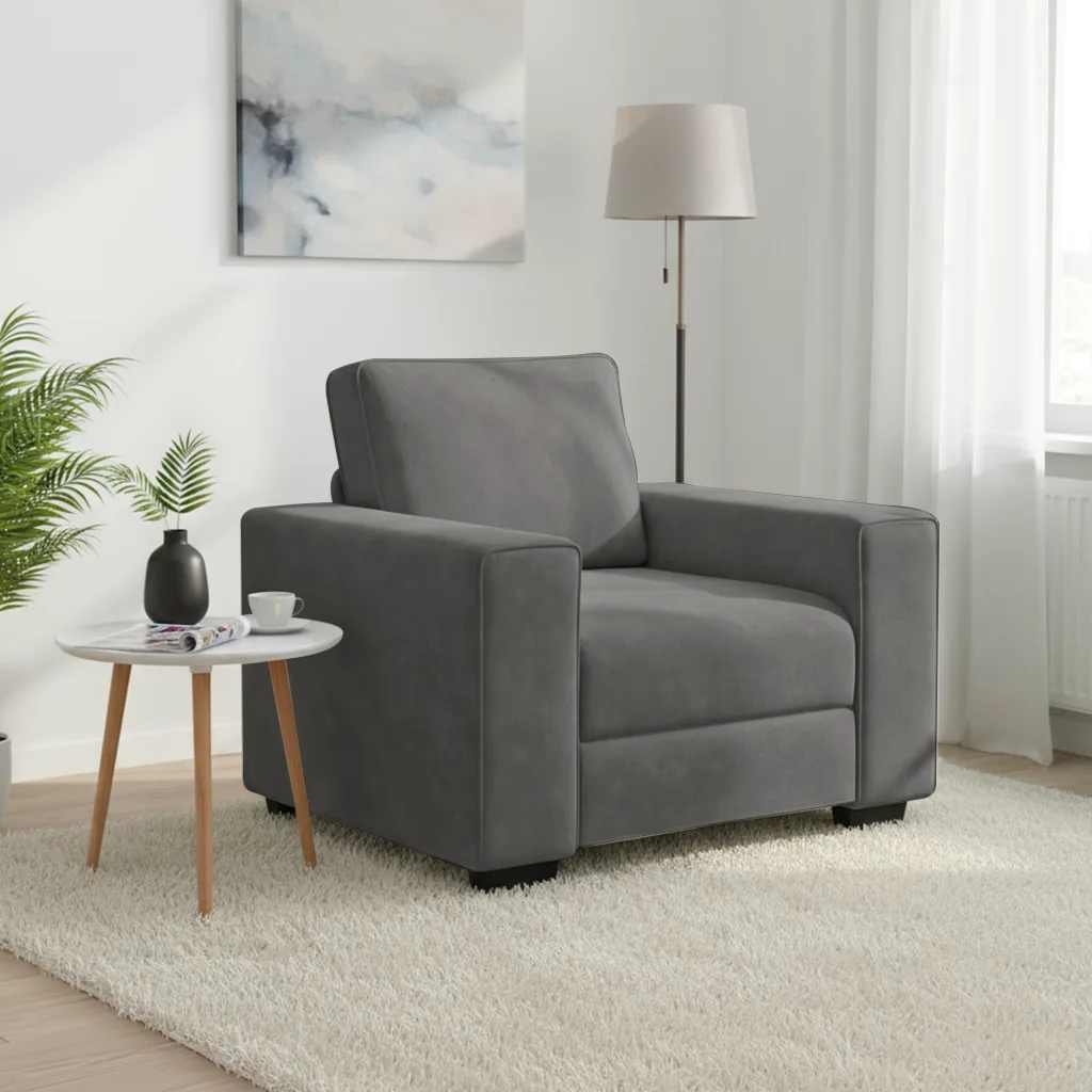 Soffstol mörkgrå 100x77x82 cm sammet
