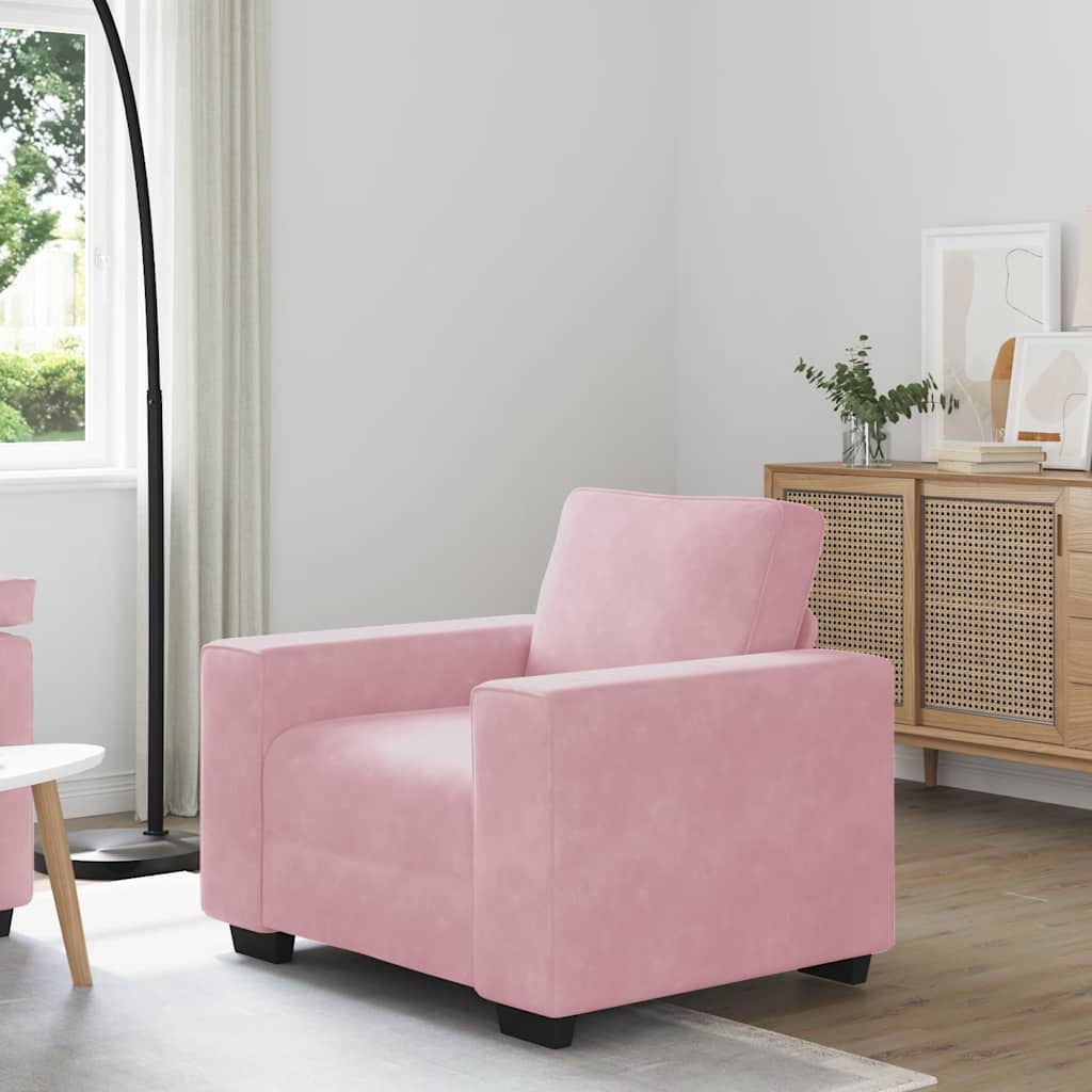 Soffstol rosa 100x77x82 cm sammet