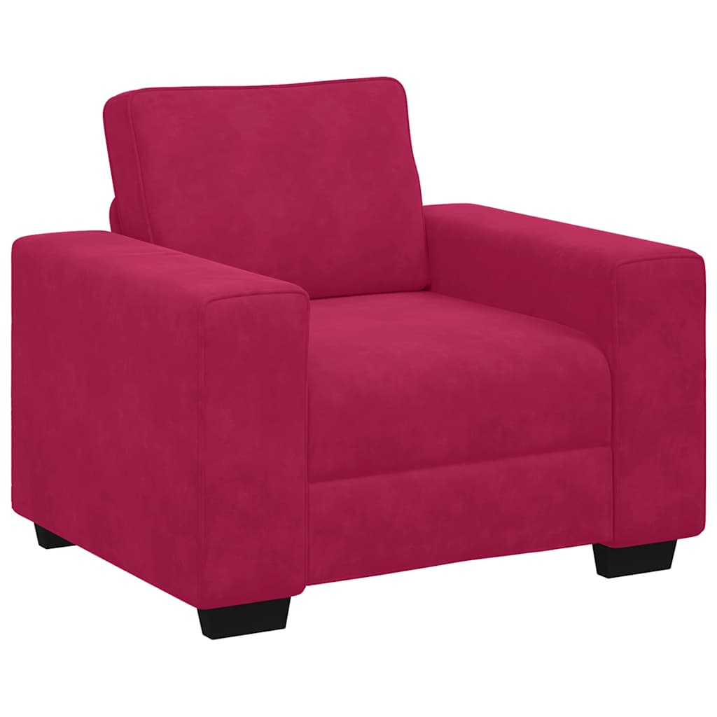 Soffstol vinröd 100x77x82 cm sammet