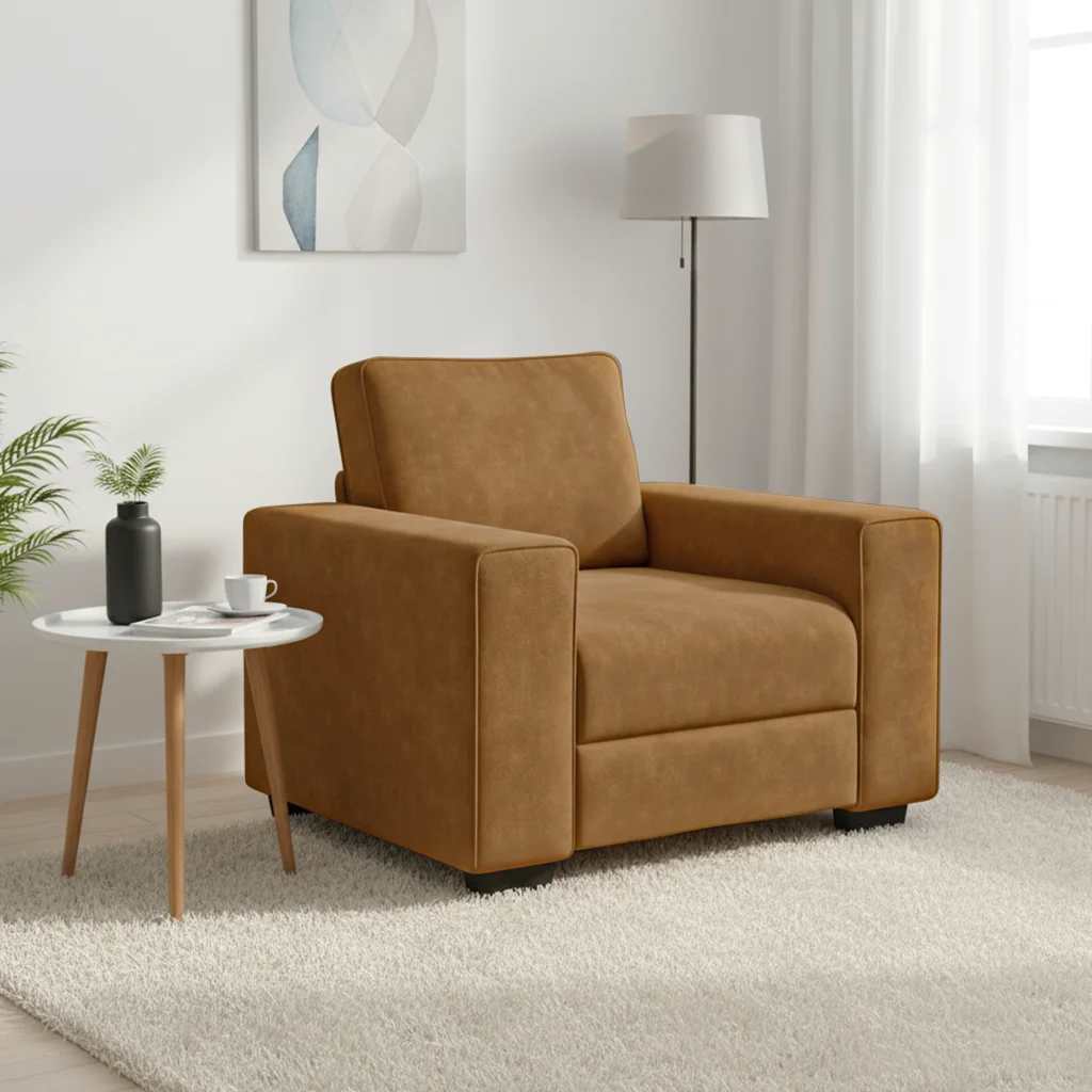 Soffstol brun 100x77x82 cm sammet